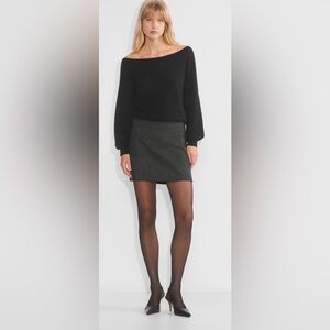 Aritzia classic mini skirt heather charcoal sz 0